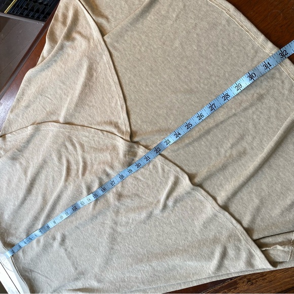 Prana Tidal Wave skirt / pull-on high-low mock wrap skirt / sandwashed beige - Picture 13 of 13